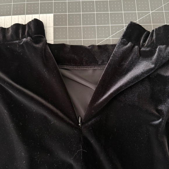 Womens 6 Black Velvet Maxi Skirt Slit Elastic‎ Holiday Party Goth Fairy Grunge - Picture 11 of 11